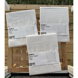 (Lot of 3) GURLI Throw Cushion Covers 20 x 20" White (Off-White) 100% Cotton